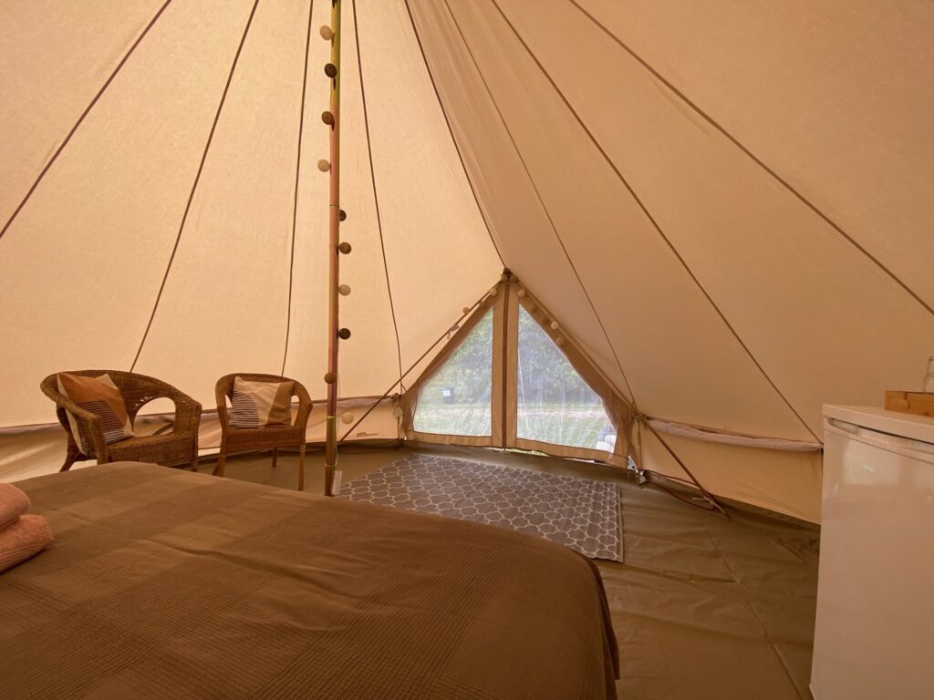 Luxe tent glamping