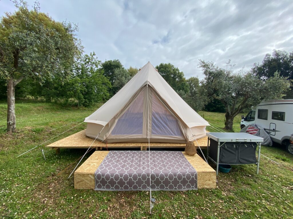 Luxe tent glamping