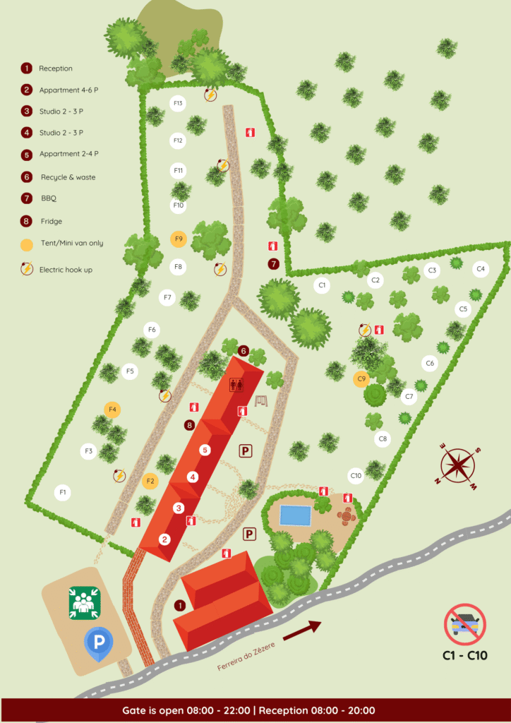 Plattegrond Camping Tomar